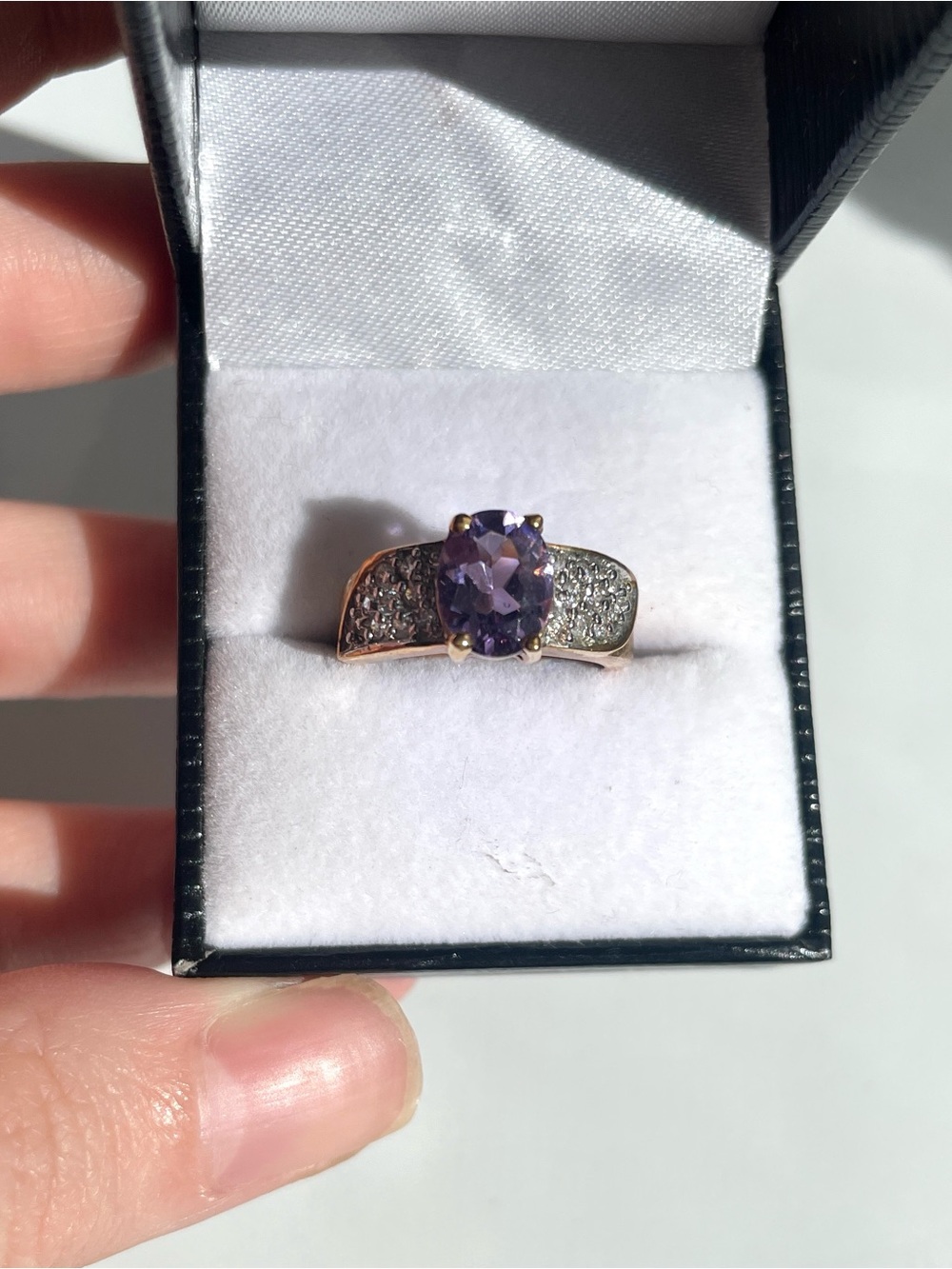 Amethyst inspired statement ring SZ 6